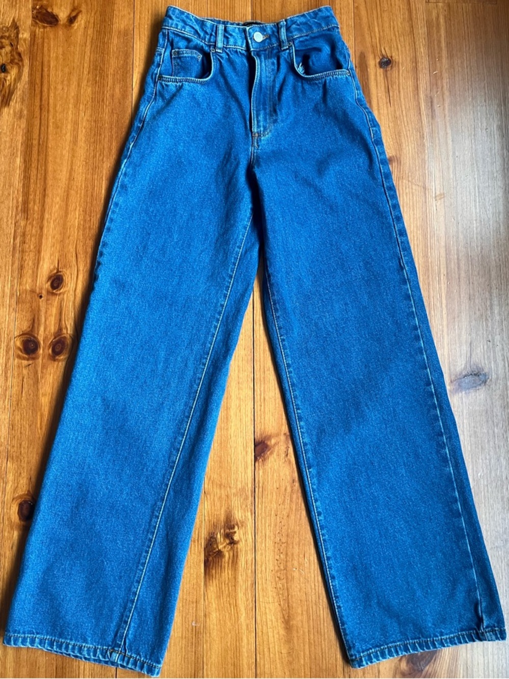 Zara High-Rise Wide Leg Blue Jeans Sz 00